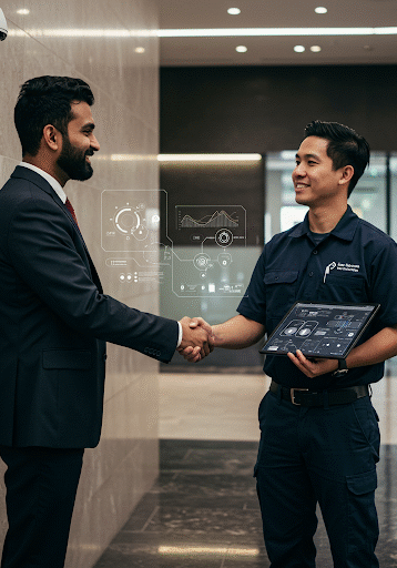why1 West Coast Security Cameras - Men shaking hands
